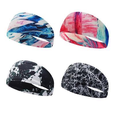 China Wholesale Sports Fashion Printing Man Women Sports Elastic Hair Bands Headband for sale