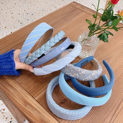 China Decorate Hair Accessories Elegant Women Headband Blue Hair Circle Headband New for sale