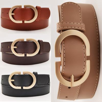 China Wholesale Metal Buckle Adult Waist Fashion PU Leather Women Belt For Jeans for sale