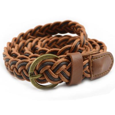 China Factory Price Adult Wholesale Fashion Western Belt Braided PU Leather Belt For Women for sale