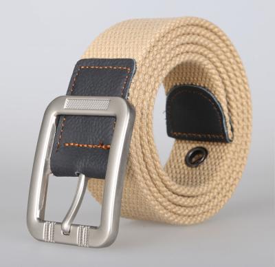 China Designer Wholesale Adult Casual Stripe Luxury Pin Buckle Canvas Belt For Men for sale