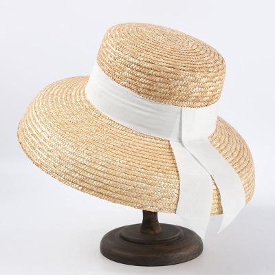 China Madame Hepburn retro style French outdoor lady summer modeling straw hat for sale