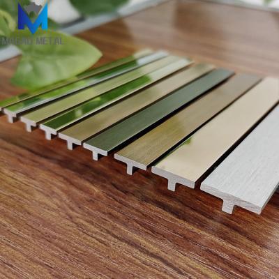 China Modern Custom Tile Profiles Colorful Decorative Metal Stainless Steel Wall Corner T Shape Tile Edge Trim Corner for sale