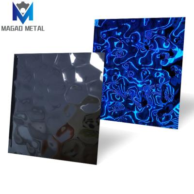 China Custom Hotel Color Stainless Steel Decorative Sheet Water Ripple Pattern Dish For Decoration for sale