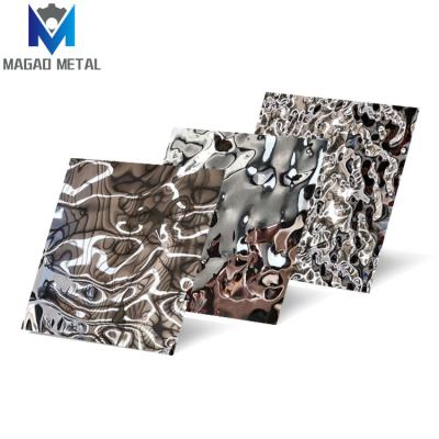 China Hotel Magao Hot Sale 304 316 Mirror Finish Water Ripple SUS Anti Fingerprint Mirror Steel Sheet for sale