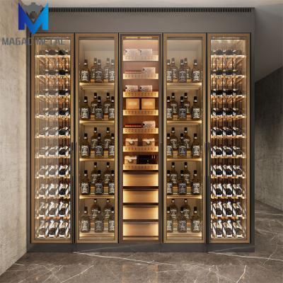 China (Others) Adjustable Custom Modern Wall Mounted Wine Cabinet Bar Living Room Furniture for sale