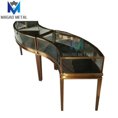 China Customized Modern Furniture Decoration Showroom Design Jewelry Showroom Counter Design Jewelry Shop Display Glass Showcase for sale