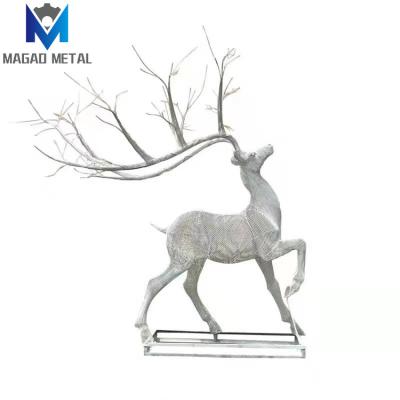 China Custom Modern Europe Large Animal Stainless Steel Statue Sculptures for sale