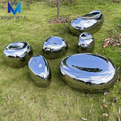 China Indoor Outdoor Stone Garden Sitting Water Drop Europe Round Mirror Sculpture Corten Steel Sculpture for sale