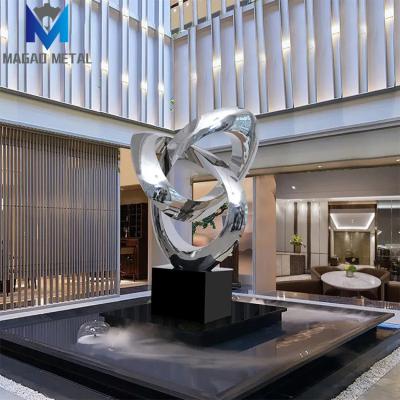 China Metal 304 Stainless Steel Europe Square Abstract Art Sculpture for Hotel Home Decoration for sale