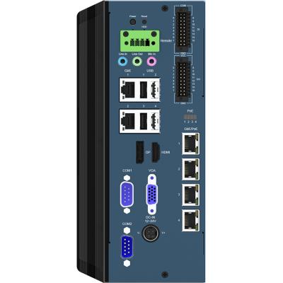 China I3 8100T 4G 128G Industrial Computer PC 2 Embedded Fanless Industrial Ethernet Port 98*215*175mm for sale