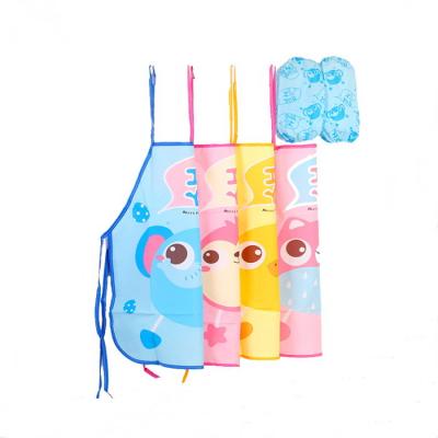 China Custom Recyclable China Dirt Proof Polyester Cooking Child's Apron With Sleeve/Child's Sleeve Apron Set for sale