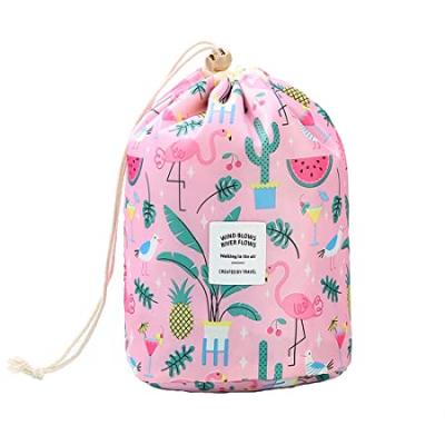 China New Fashion Oxford Cloth Travel Storage Bag Decor Cylinder Cosmetic Bag Drawstring Cosmetic Bag for sale