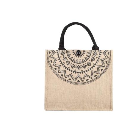 China Custom Reusable Eco-Friendly Jute Tote Bag With Carrying Handles Reusable Shopping Bags For Promotion Gift for sale