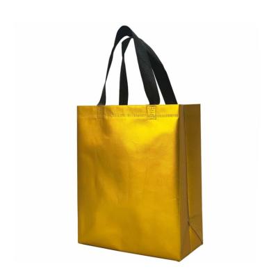 China Promotional Custom Metallic Laminated Non Woven Bag Eco - Friendly , Reusable Fabric Shopping Bag for sale