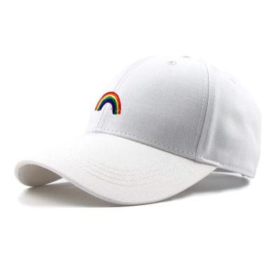 China COMMON Gay Pride Rainbow Embroidered Logo Design Cotton Baseball Cap for sale