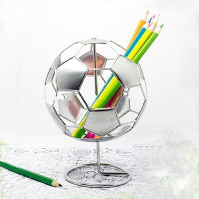 China Organizer Wholesale Customized Fashion 3D Metal Football Pen Holder for sale