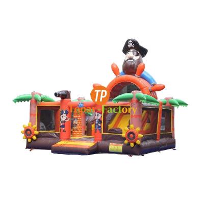 China Environmental protection Topar-factory cheap inflatable pirate castle combo bouncer with slide for sale