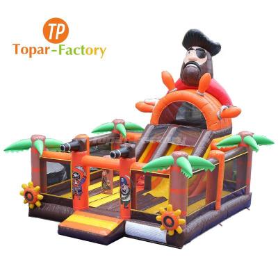 China Topar outdoor bouncy castle kids trampoline playground slide-Environmental protection factory for sale