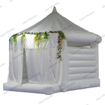 China Environmental Protection Wholesale Commercial Wedding White Inflatable Castle Bounce House For Party for sale