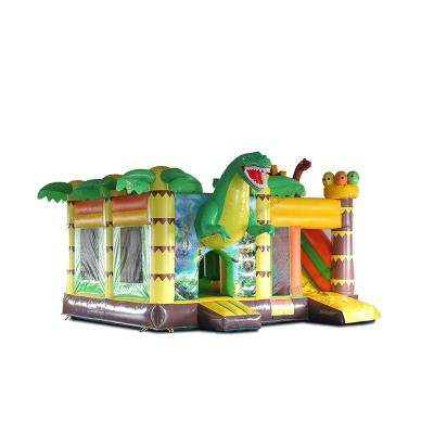 China Excellent Sales Environmental Protection Cartoon Dinosaur Kids PVC Material Inflatable Water Slide for sale