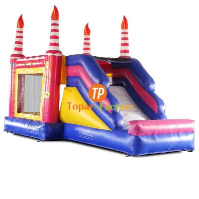 China New environmental protection inflatable trampoline castle combination kids slide with bouncer for sale