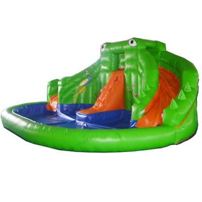 China Environmental Protection For Sale Commercial Colorful Frog Green Water Pool Guangzhou Inflatable Water Slide For Kids for sale