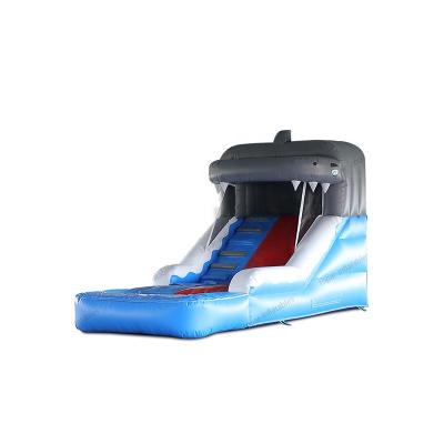 China Good quality environmental protection commercial kids slide inflatable water slide for kids and adult shark water slide for sale