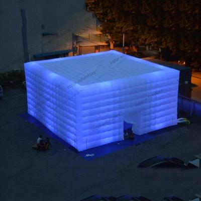 China Environmental Protection Big Cube Wedding Led Light 8X8M Inflatable Party Large Giant Tent Outdoor On Sale for sale