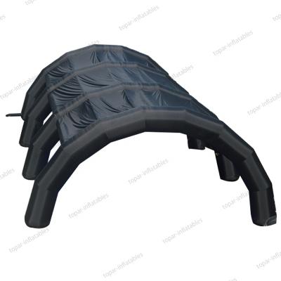 China Environmental Protection Factory Arch Store Frame Big Black Giant Huge Inflatable Tent For Rental for sale