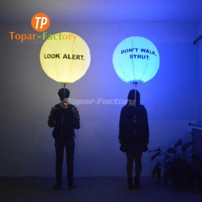 China Environmental protection Topar-factory decoration popular event mobile advertising lighted backpack led inflatable ball with logo for sale