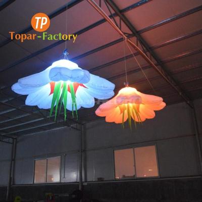 China Topar-Inflatable Environmental Protection Factory Stage Decoration Lighting LED Inflatable Flower Hanging Balloon For Decoration for sale