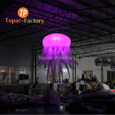 China Environmental Protection Ceiling Hanging Decoration Balloon Inflatable Jellyfish With Led Lights for sale