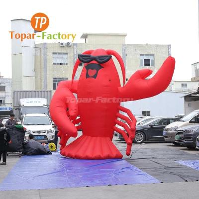 China Large Waterproof Christmas Pattern Characters Customized Cartoon Inflatable Shrimp Crayfish Inflatable For Advertising for sale