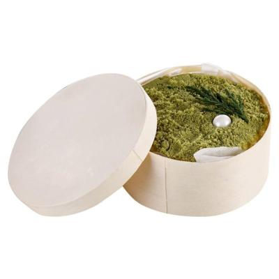 China Handmade Biodegradable Wood Cheese Round Box Bark Cake Box Mousse Making Round Wooden Bake Packing Box for sale