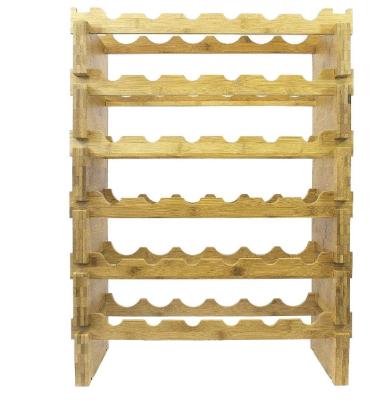 China New Arrivals Foldable Freestanding Wooden Wine Crate Display Rack Bottle Holder Shelf Wine Rack for sale