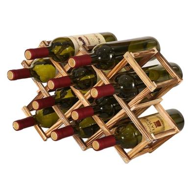 China New Soild Ware Solid Wood Wooden Foldable Wine Rack Warm Convenient Wooden Wine Rack for sale