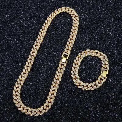 China Trendy Brand Style Full Tide Diamond Rough Hip-Hop Street Personality Bang Cuban Chain Necklace For Man for sale