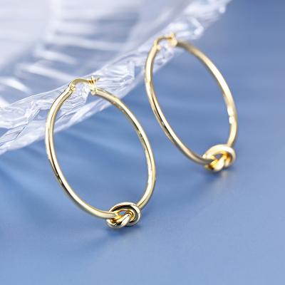 China TRENDY Fashion Big Circle Simple Knotted Knot Ring Necklace Bracelet High-end Earrings Jewelry Set Set For Gift for sale