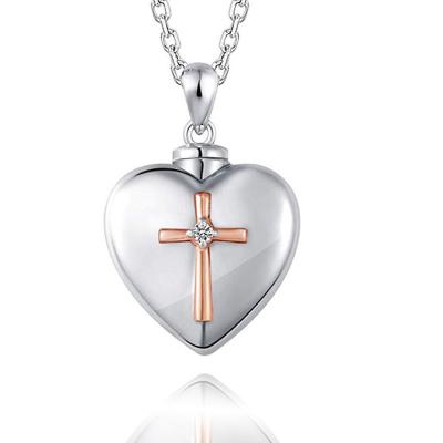 China New European and American wholesale fashion open memorial cross pendant necklace Custom American and American separation urn for ladies for sale