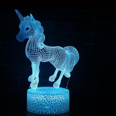 China Modern Magical Optical Illusion 7 Panel Colors Changing USB Style 3D LED Visual Night Light Table Lamp For Kids for sale