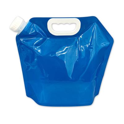 China Recyclable Wholesale 5l 10l  household liquid storage bag hiking camping outdoor portable foldable plastic water bag for sale