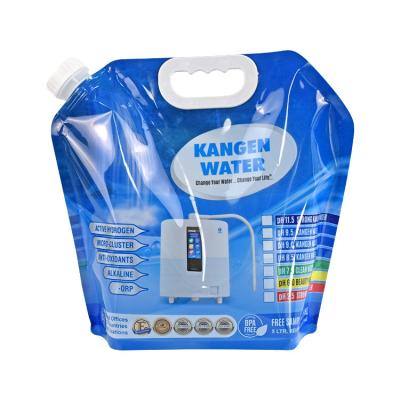 China Recyclable Food Packaging Plastic BPA FREE 5L Blue Kangen Water Bag With K8 for sale