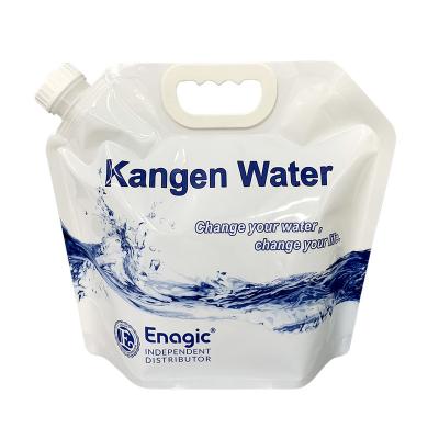 China Recyclable Custom printed 5l 10 liter stand up water pouch kangen water bags for sale