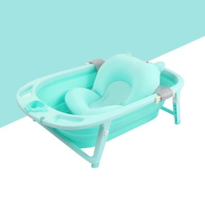 China Baby Bathing Baby Folding Bathtub, Portable Folding Infant Shower Basin With Non Slip Mat Easy For Moving for sale