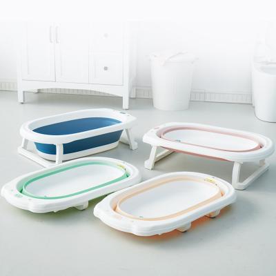 China Baby Bathing Plastic Easy Collapsible Cheapest Folding Baby Bathtub , Fashionable Baby Bathtubs for sale