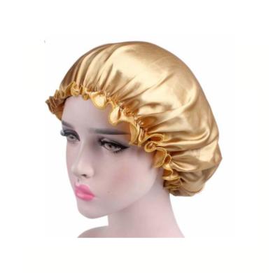 China High Quality Beauty Salon Hat Satin Sleep Night Cap Cover Hood Head Hat For For Curly Soft Hair for sale