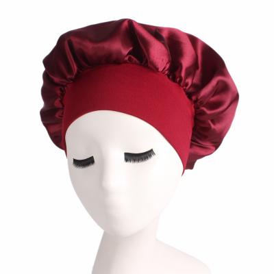 China New Luxury Wide Bandanas High Quality Bandanas Satin Hood Bandanas Fashion Women Night Sleep Hat Hair Care Hood Turban Wide Bandanas for sale