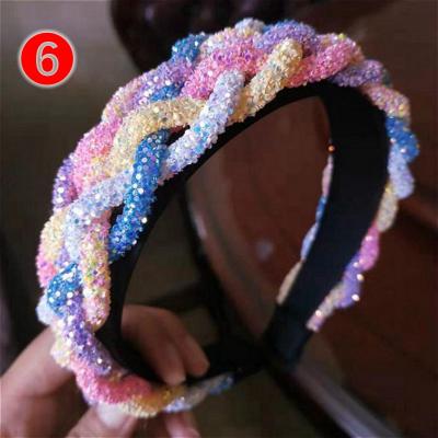 China Popular Plastic Colorful Rainbow Headband Accessories Ladies Headband Braided Hair Circle for sale