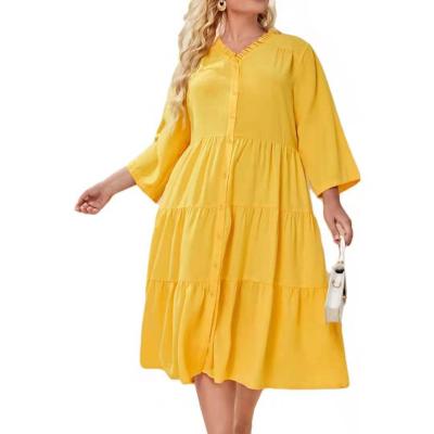 China Foreign trade waist cross washable high quality pure spring load brought forward dress for sale